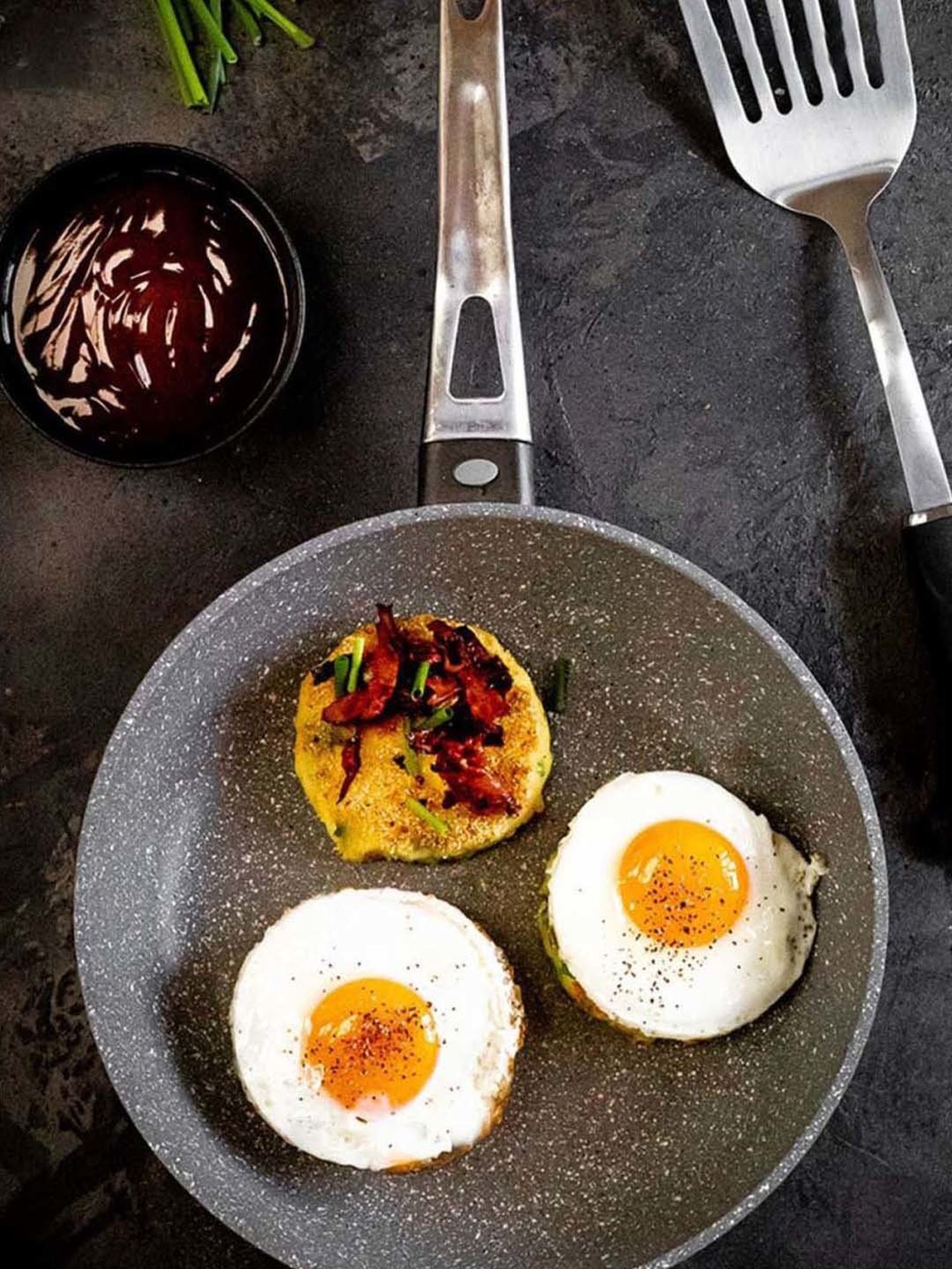 MasterClass Grey Medium Aluminium Fry Pan - 26 cm