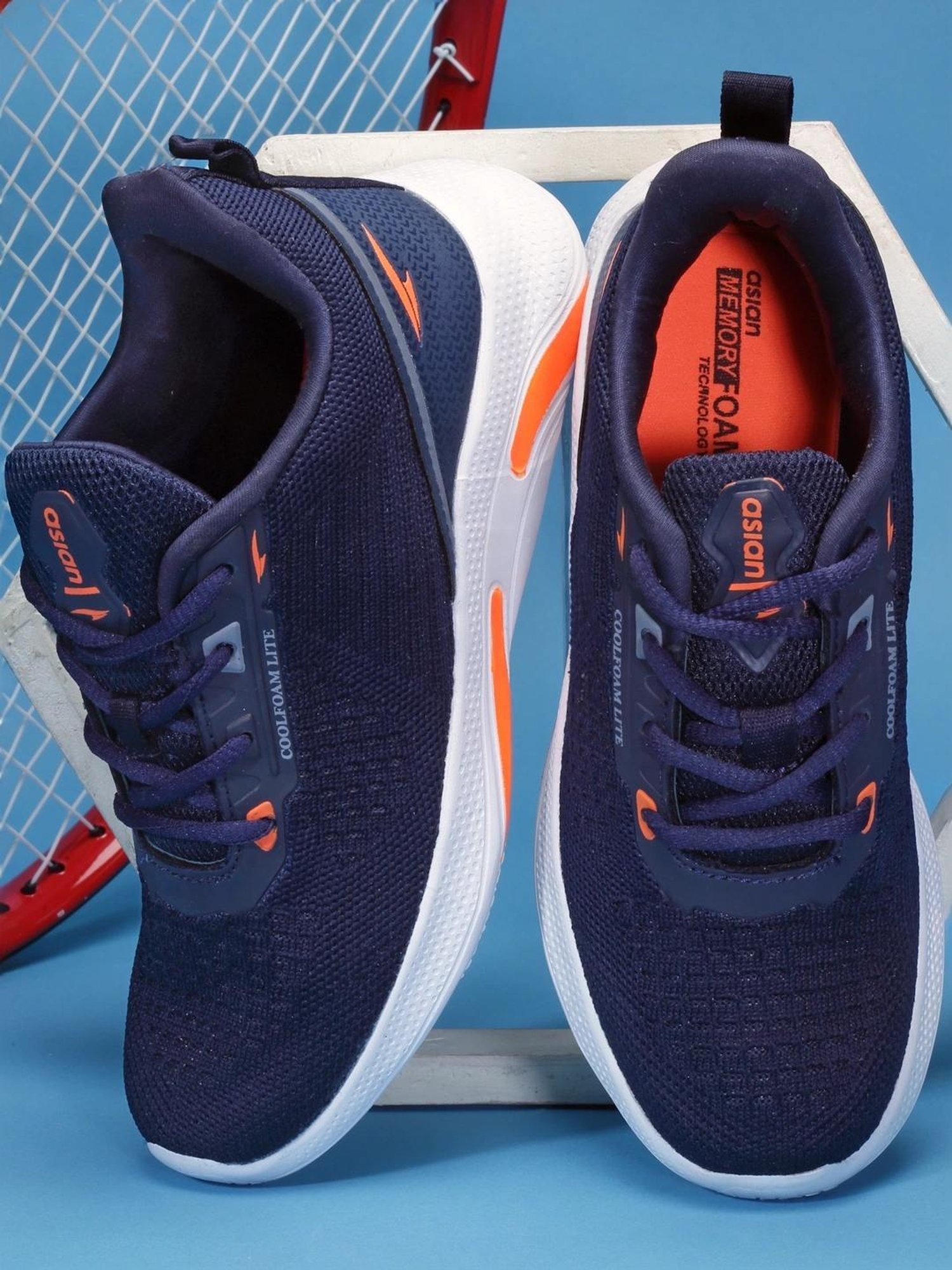 Asian Kids Navy Running Shoes