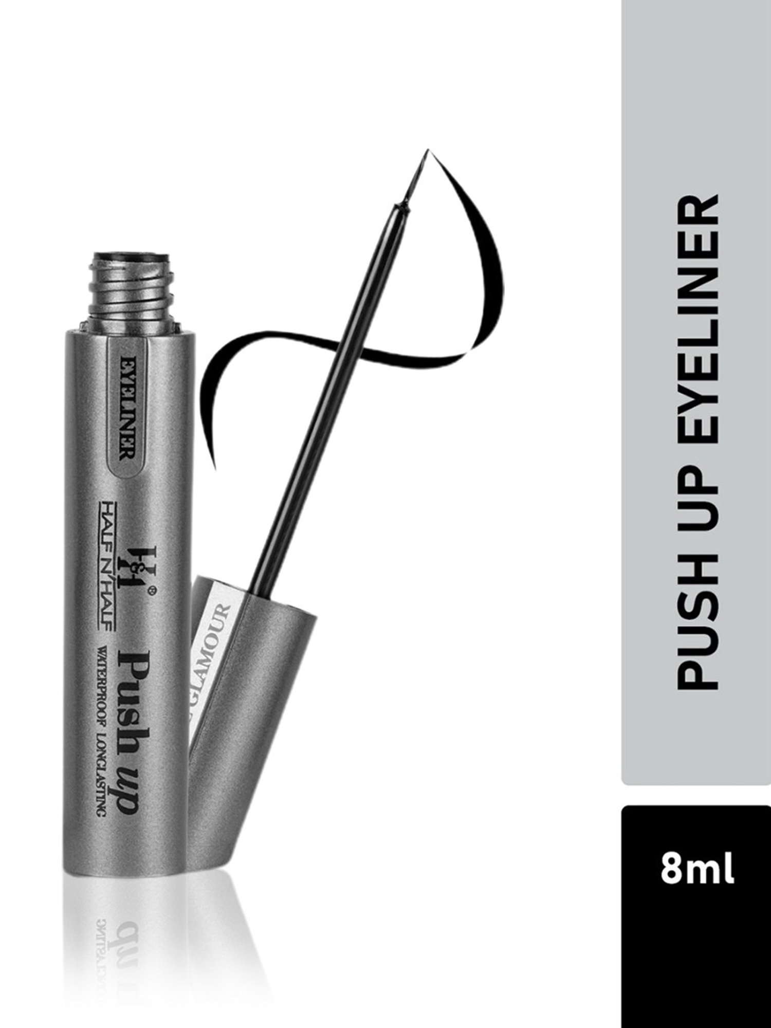 Half N Half Push up Waterproof & Long Lasting Eyeliner Black - 8 ml