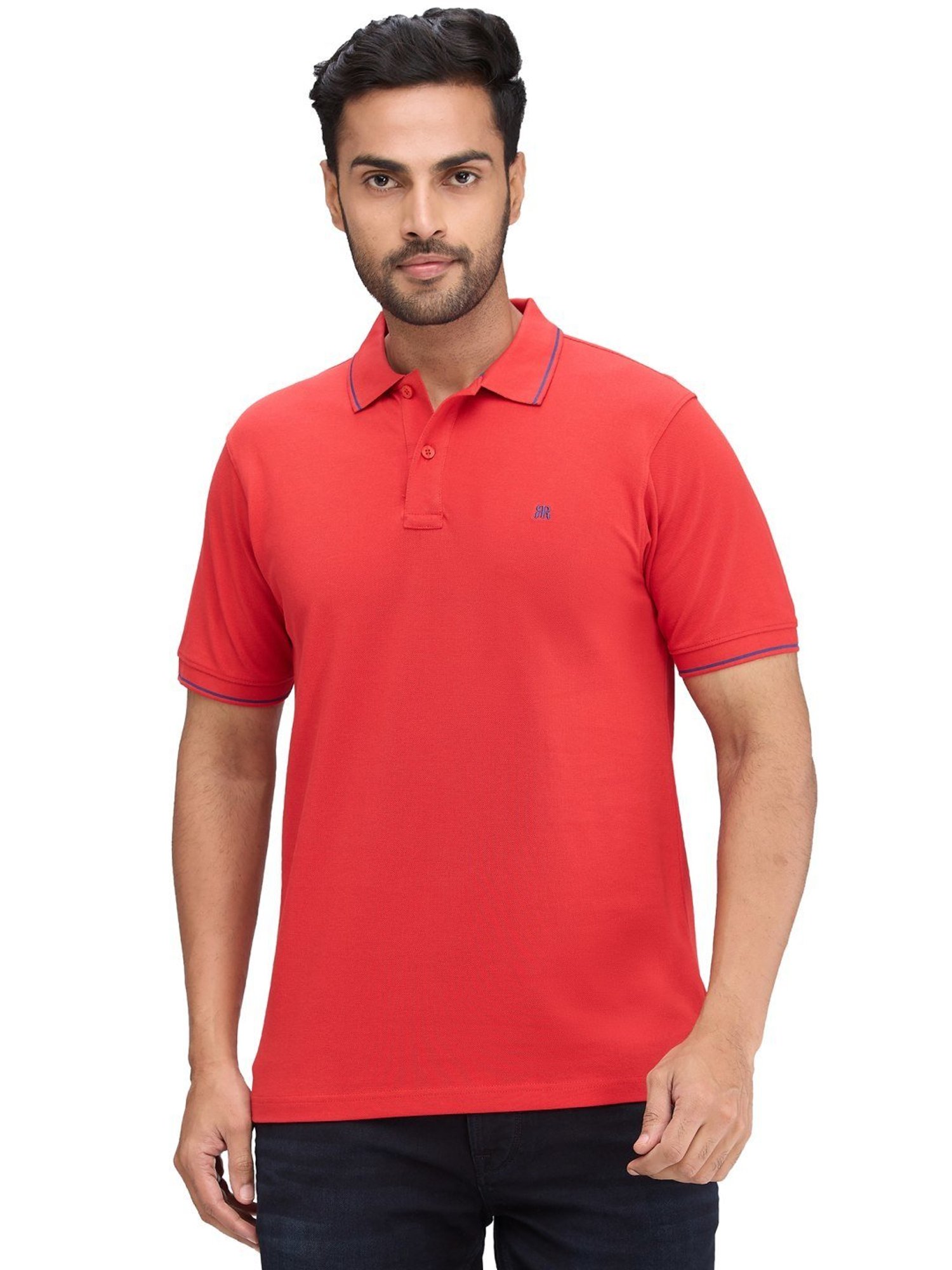 Raymond Red Slim Fit Polo T-Shirt