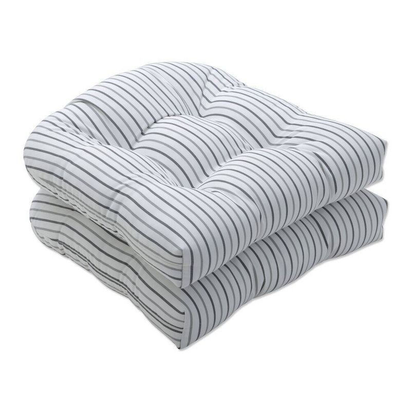 2pc 19" x 19" Outdoor/Indoor Seat Cushion Austin Pewter Gray - Pillow Perfect
