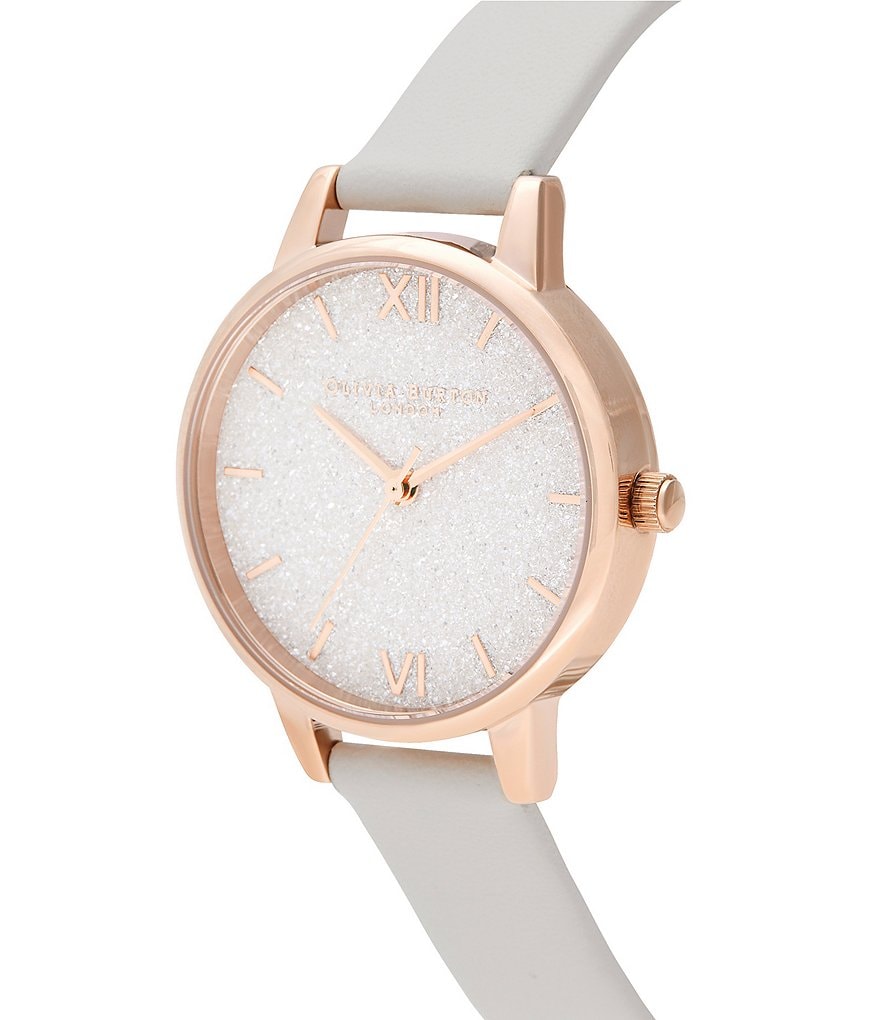 Olivia Burton Glitter Dial Vegan Blush & Pale Gold Watch