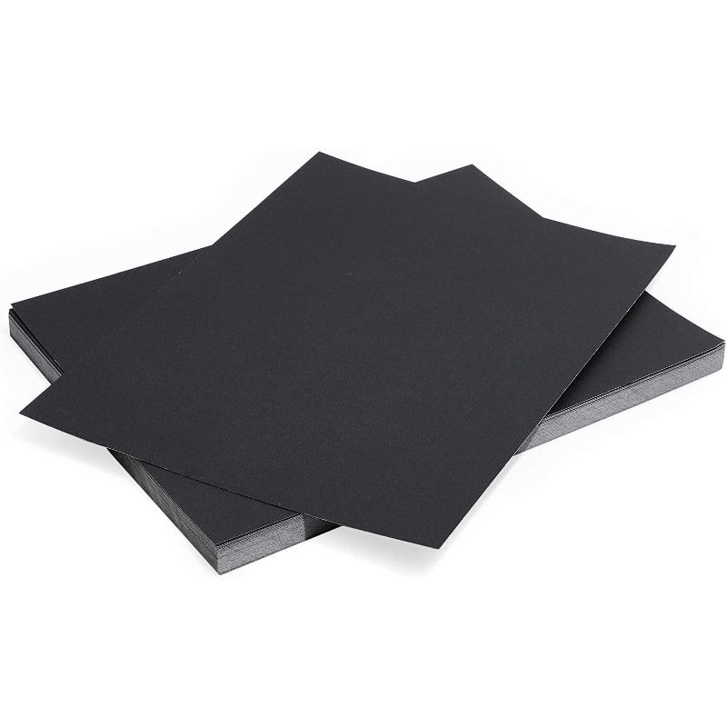 Paper Junkie 50 Sheet Black Metallic Cardstock Paper for Card Making, 8.5 x 11 In