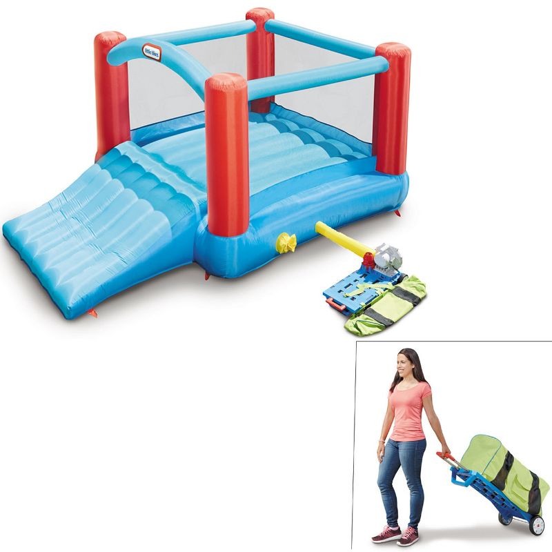 Costway Inflatable Water Slide Crab Dual Slide Bounce House Splash Pool W/ 950W Blower