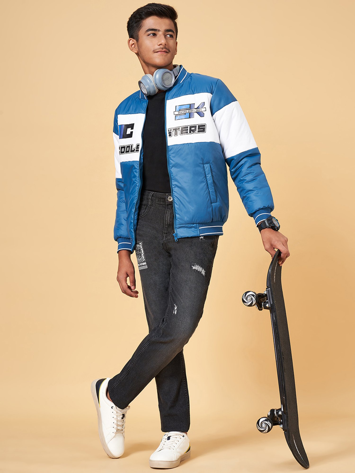 Coolsters by Pantaloons Kids Blue Printed Full Sleeves Jacket