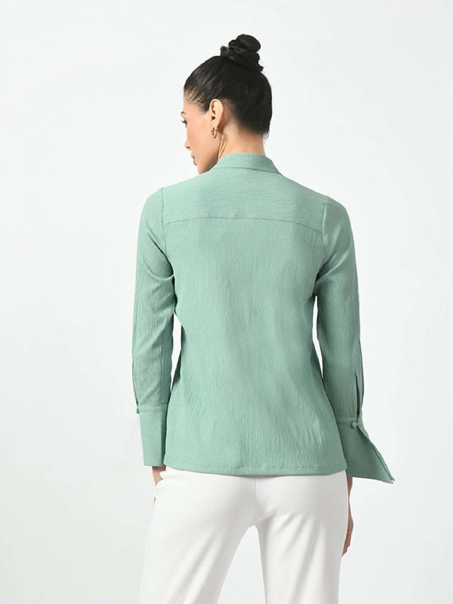Office & You Green Plain Shirt