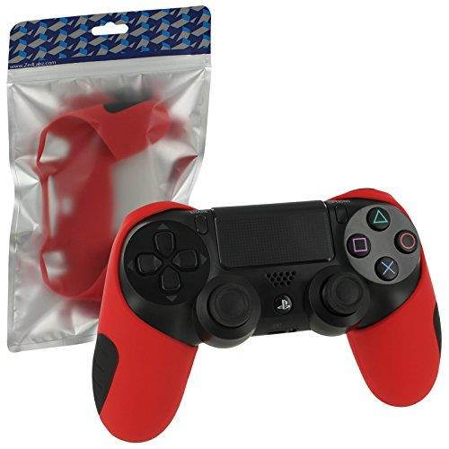 ZedLabz SG-1 silicone rubber grip cover case skin for Sony PS4 controllers - red