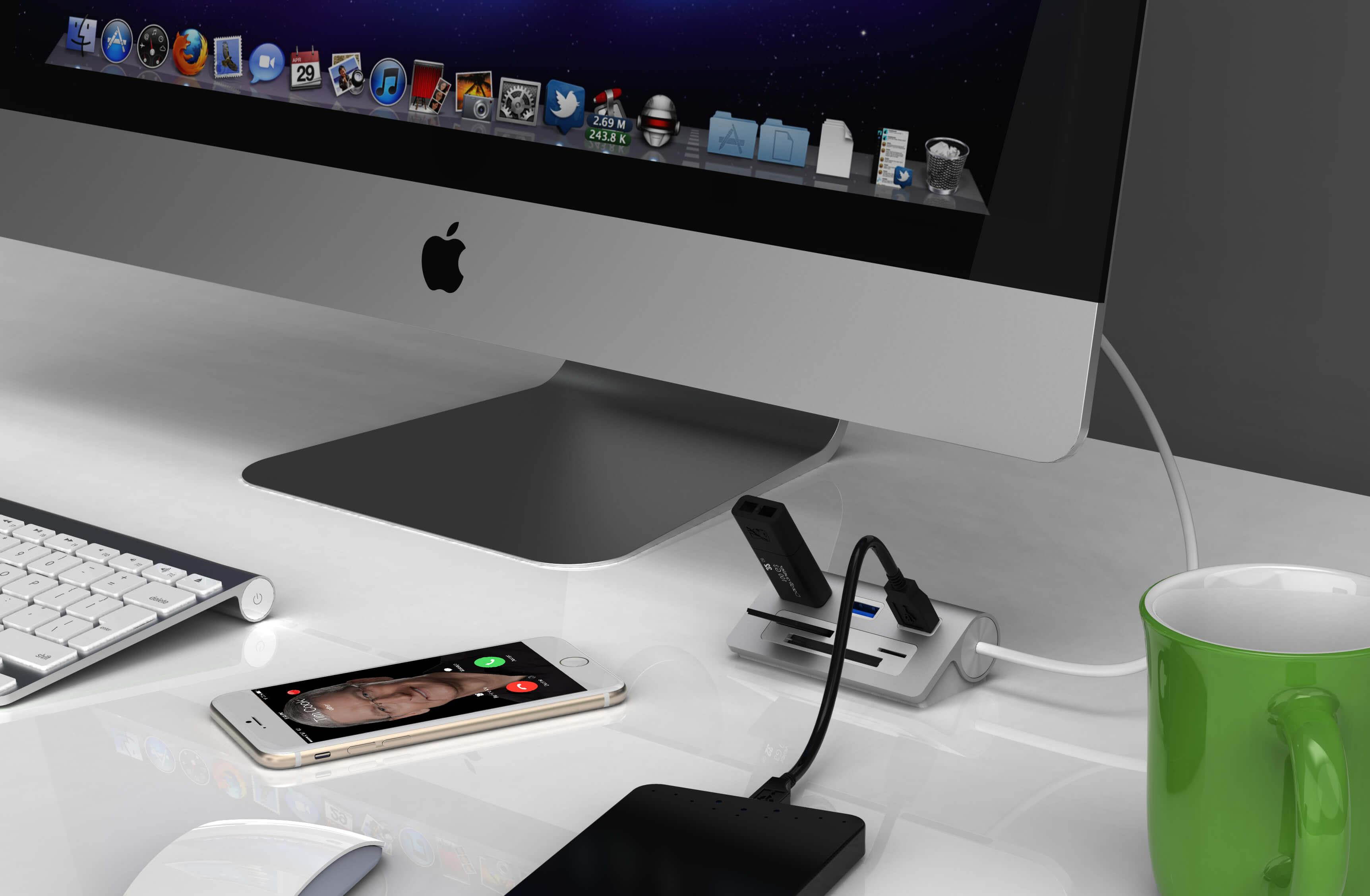 Sabrent 3 Port Usb 3.0 Hub With Cf/Sd/Tf Card Reader