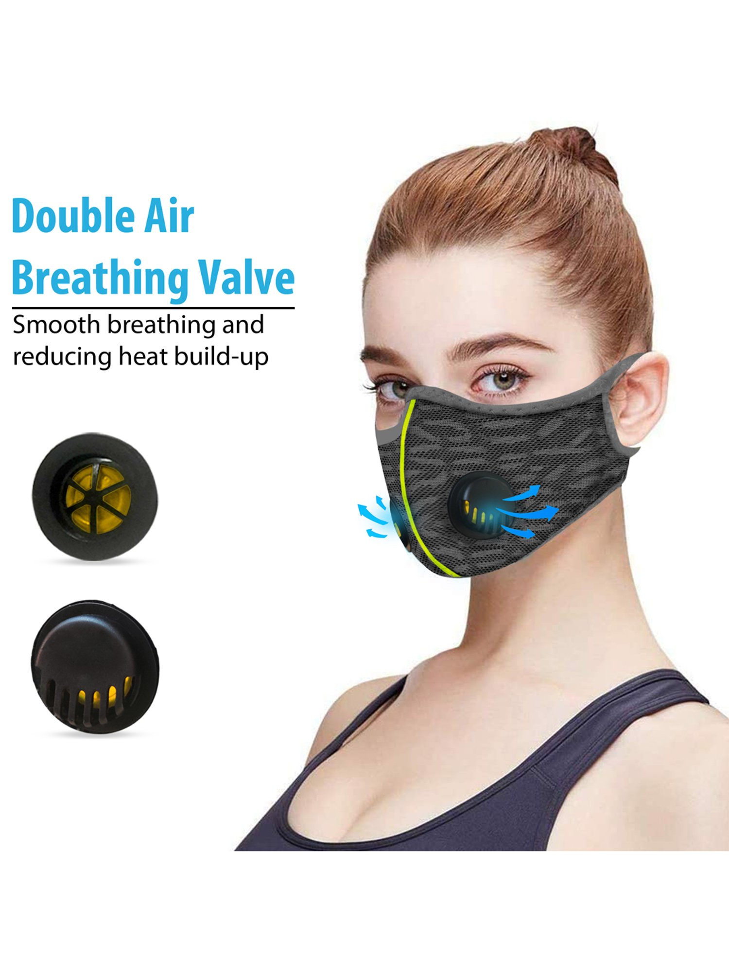 Lioncrown 4 Layered N95 Face Mask with Dural Air Valves - Pack of 2