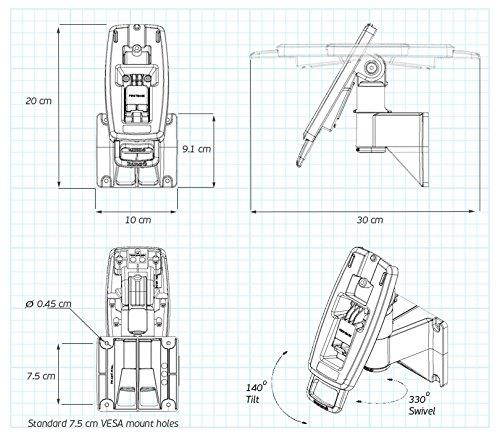 Verifone Mx915/Mx925 7" Wall Mount Terminal Stand