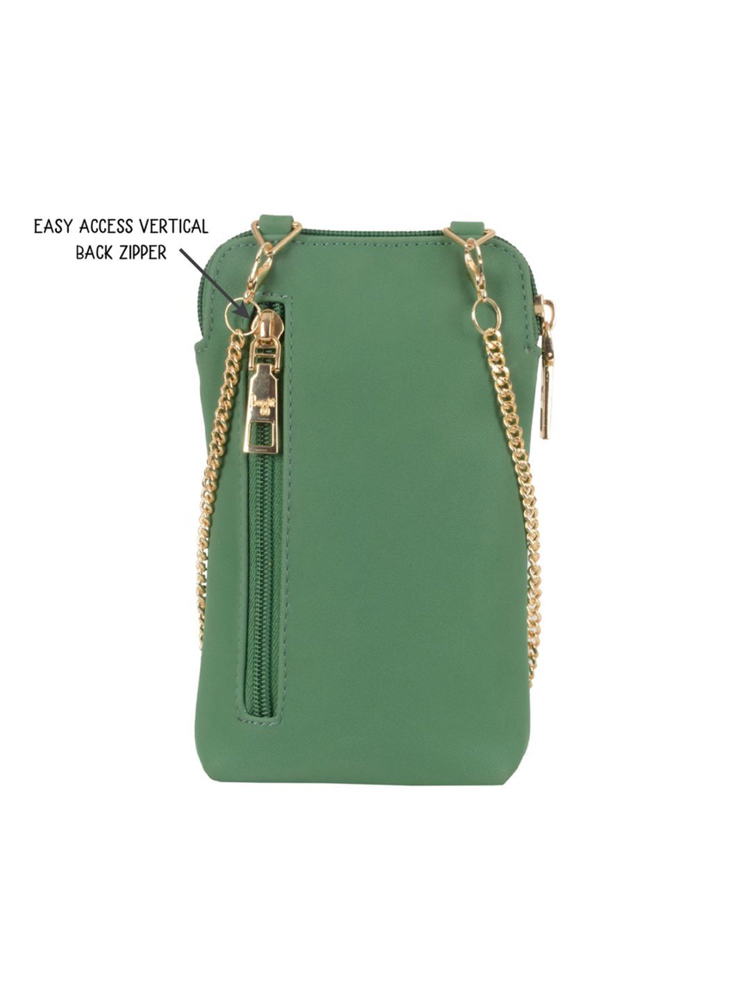 Baggit Camily Green PU Solid Mobile Pouch