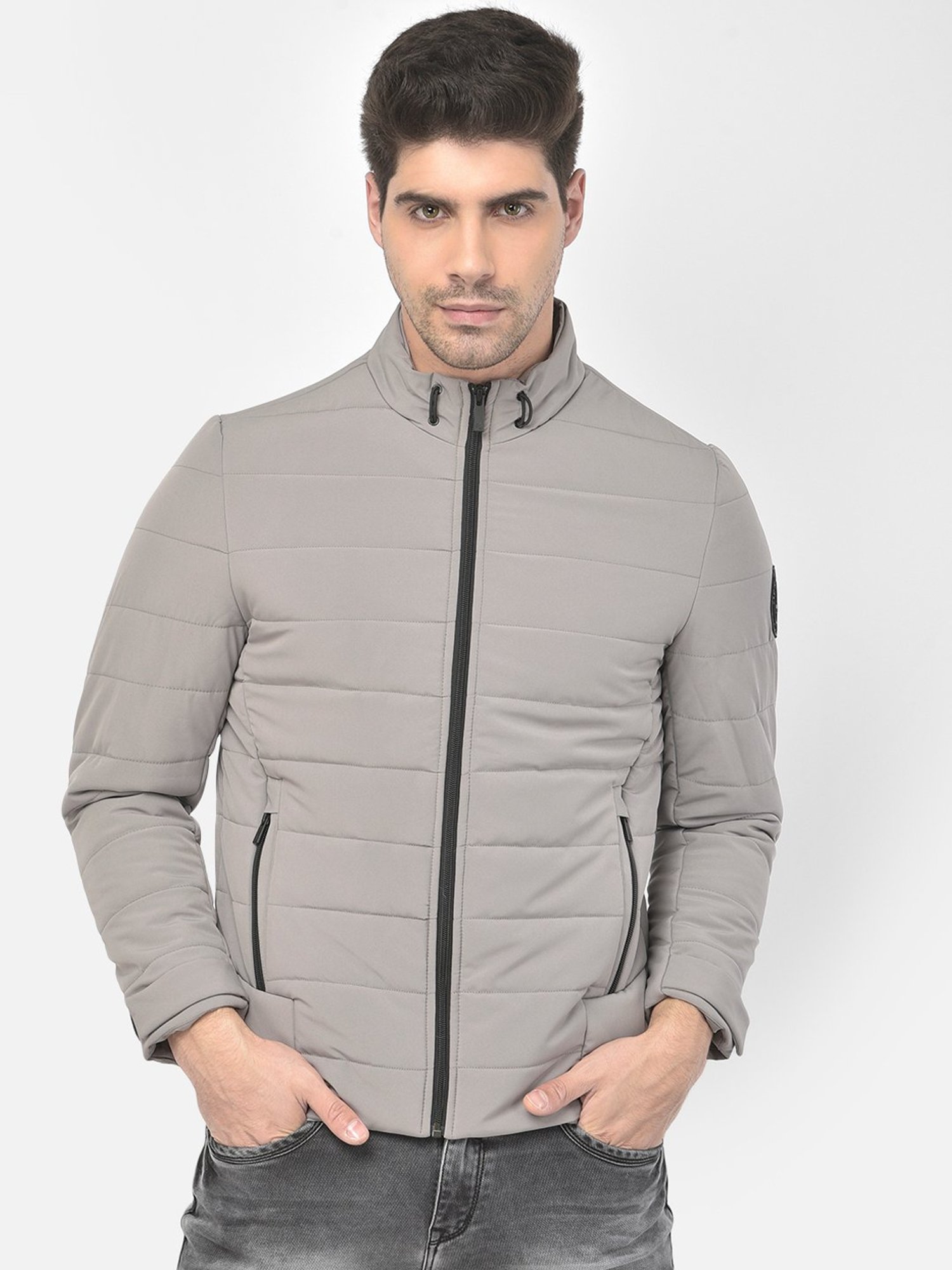 Crimsoune Club Grey Regular Fit Quilted Jacket