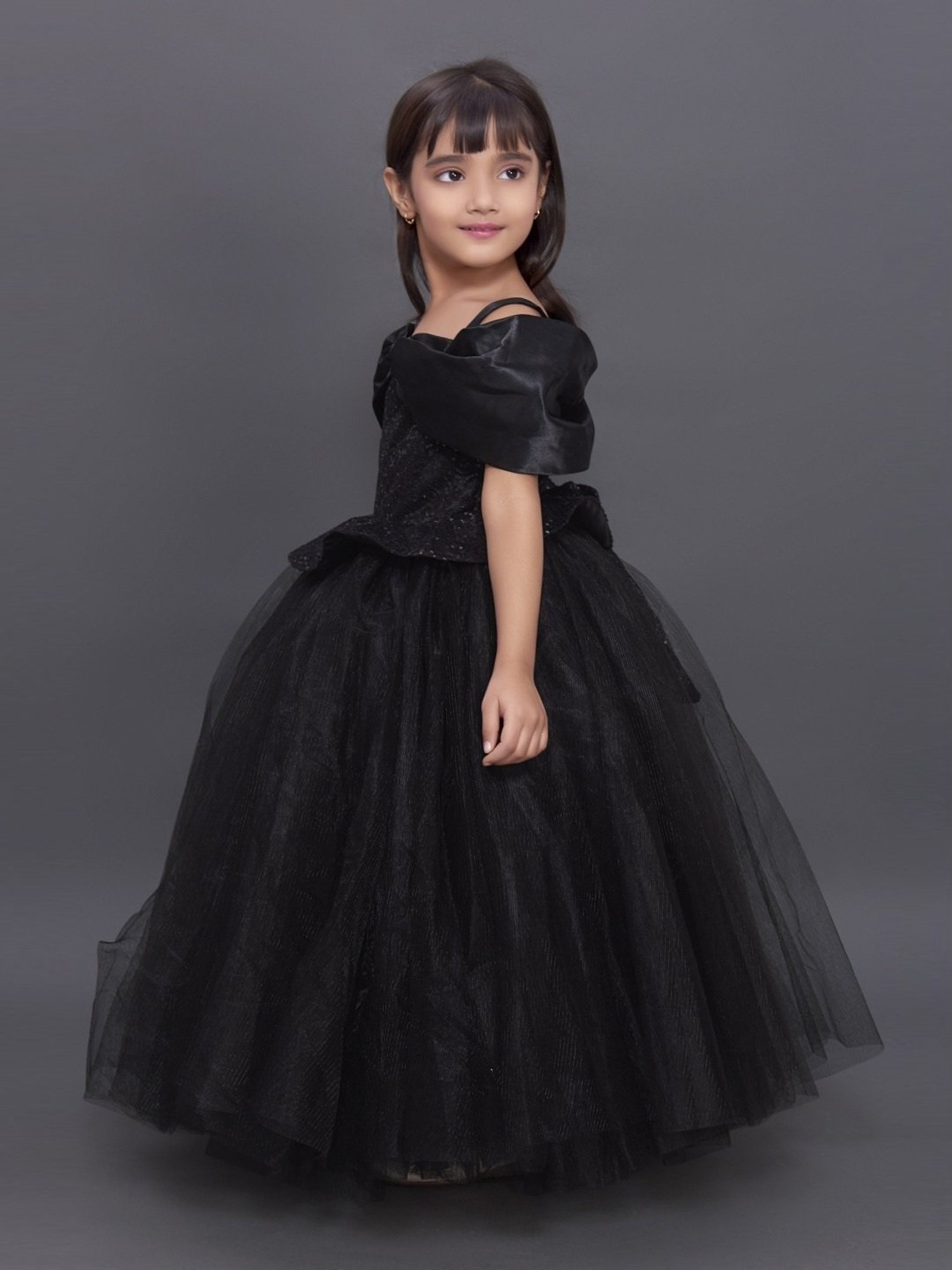 Many Frocks Kids Red Solid Dress