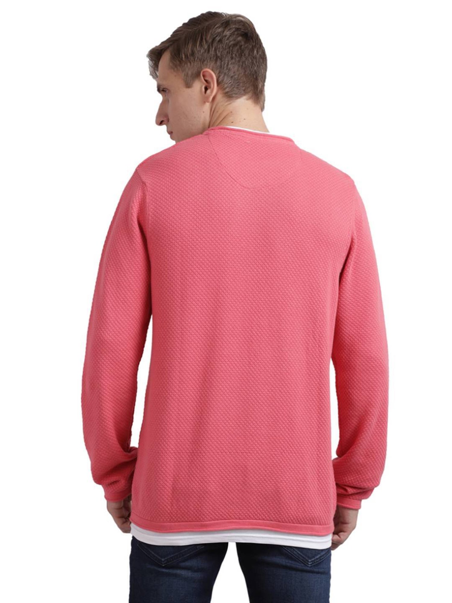 Parx Pink Cotton Regular Fit Sweaters