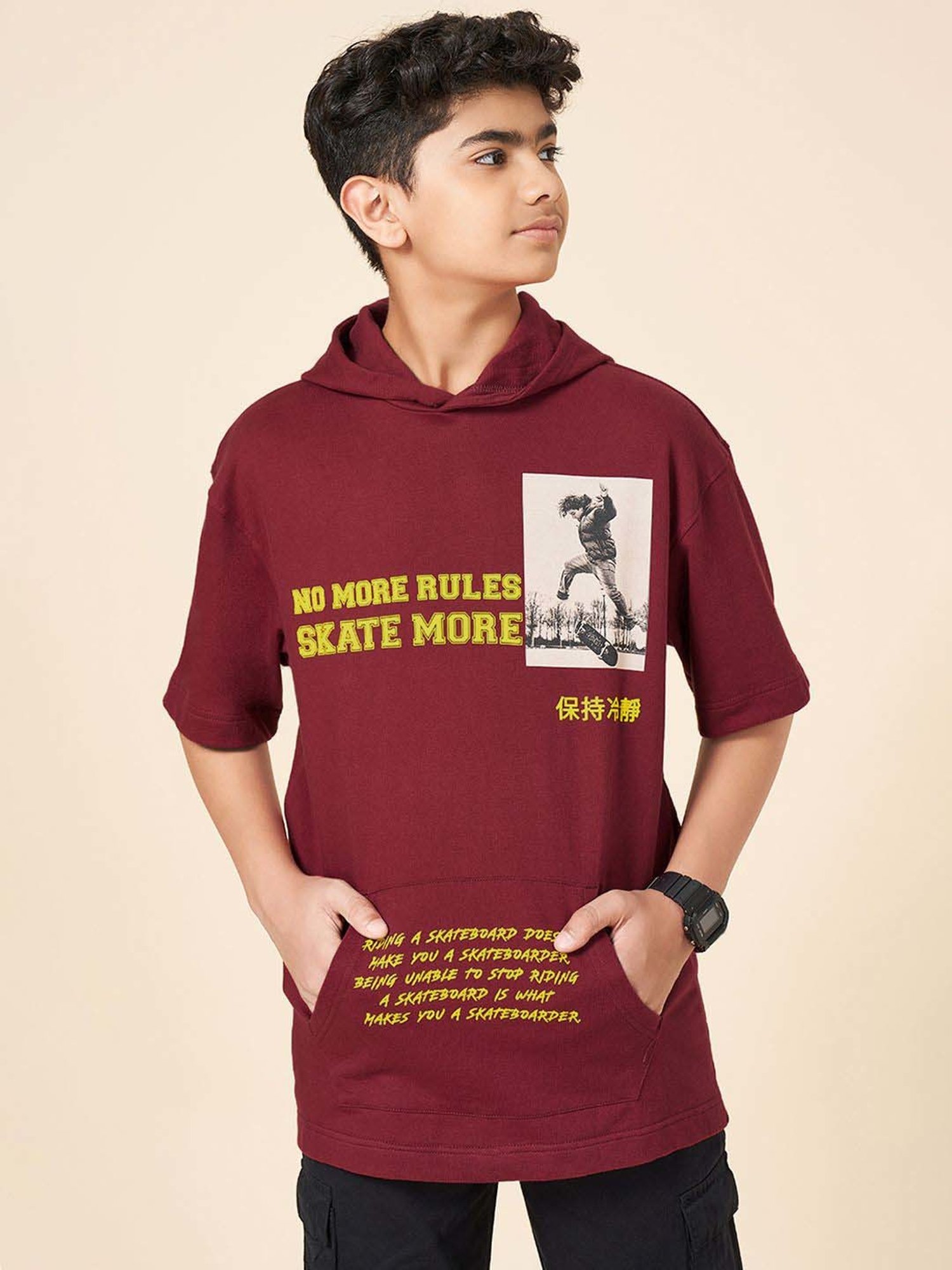 Coolsters by Pantaloons Boys Tibetan Red Cotton Printed T-Shirts