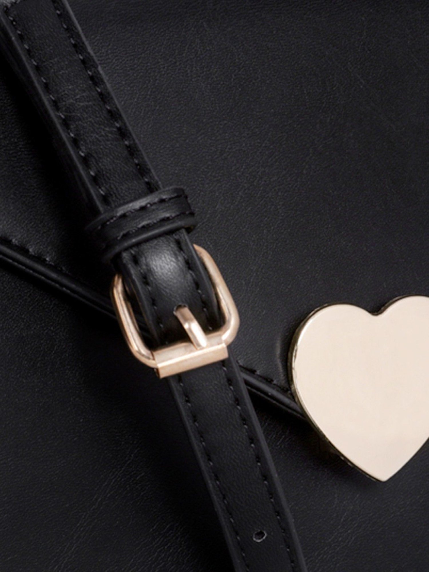 London Rag Black Solid Medium Sling Handbag