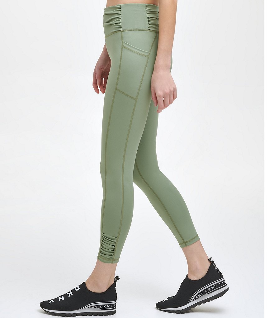 DKNY Sport Shirred Detail High Rise 7/8 Leggings