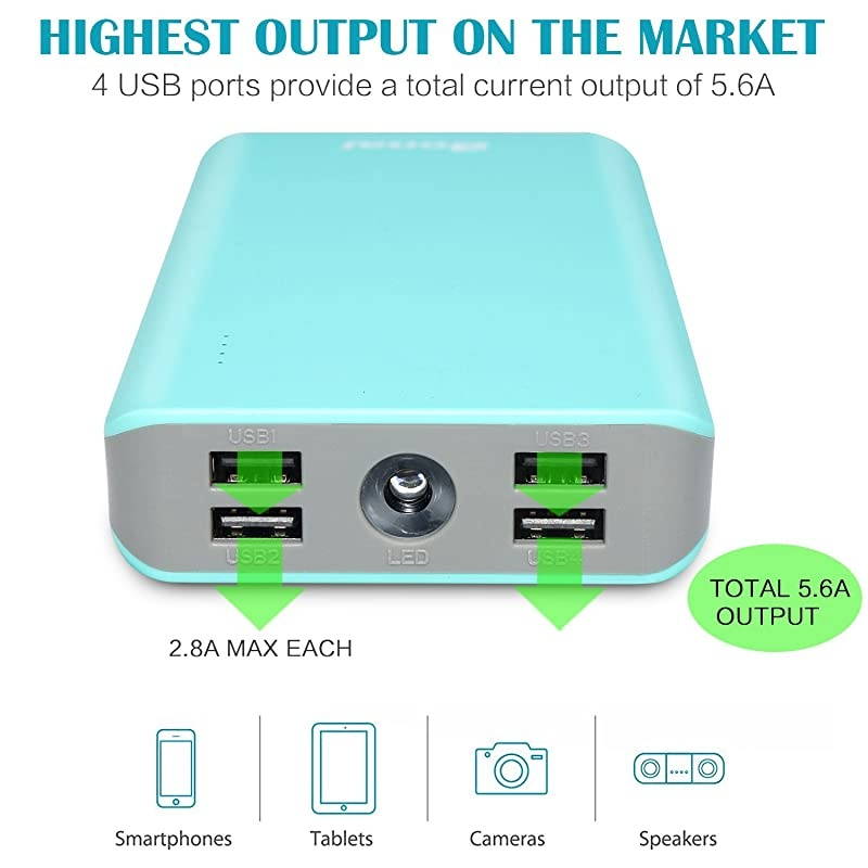 Portable Charger 30000mAh, (Huge Capacity)(Flashlight)(Outdoor) 5.6A Output External Battery Pack, 4A Input High-Speed Charging Technology, Power Bank Compatible with iPhone iPad Samsung-Black