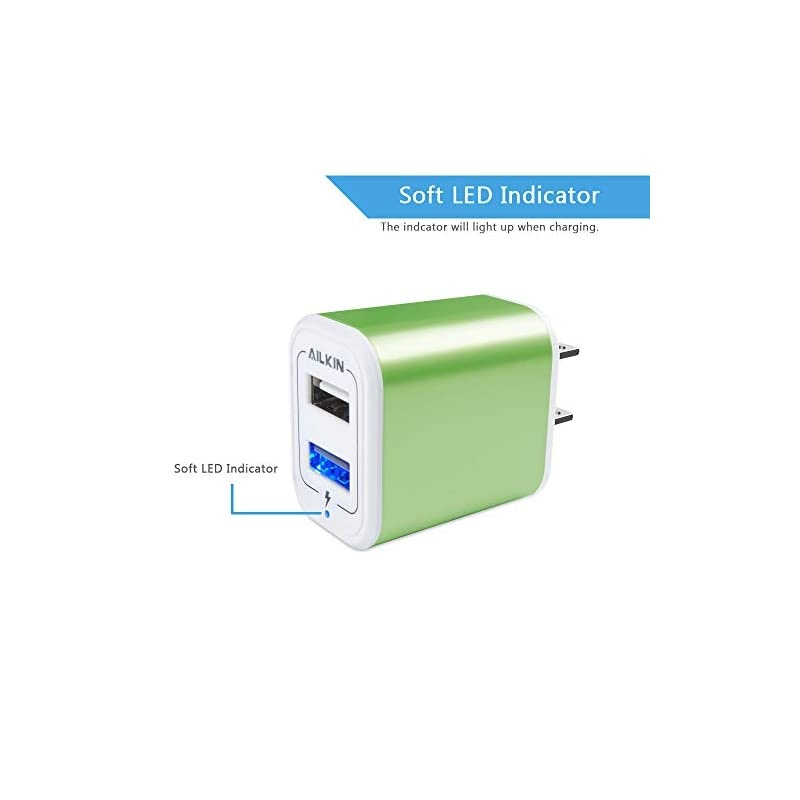 Portable USB Charger 21A Dual Port Charging Block  2Pcs Wall Charger Adapter Cargador para Compatible with Phone Xs Max XR X 8 Plus pad Pro Galaxy S9 S8 Note 8 Smartphone and More