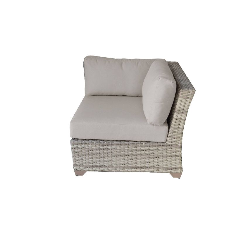 Nolin 7pc Sectional Weathered Brown Frame Sunbrella Spectrum Denim Fabric - La-Z-Boy