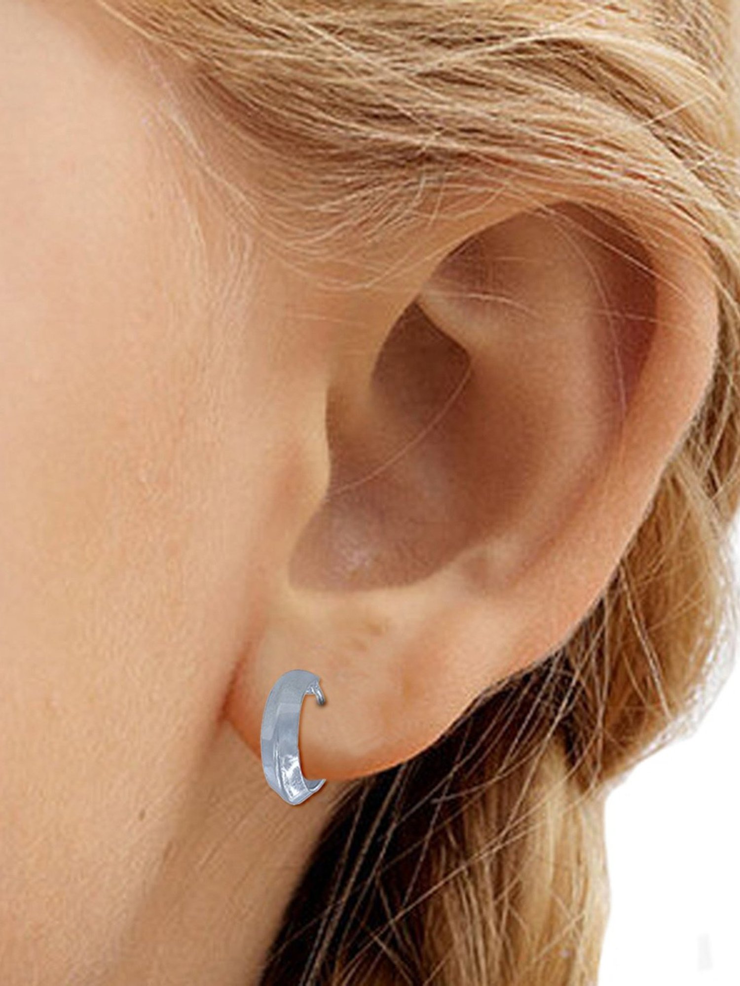 Taraash 92.5 Sterling Silver Plain Hoop Earrings for Women