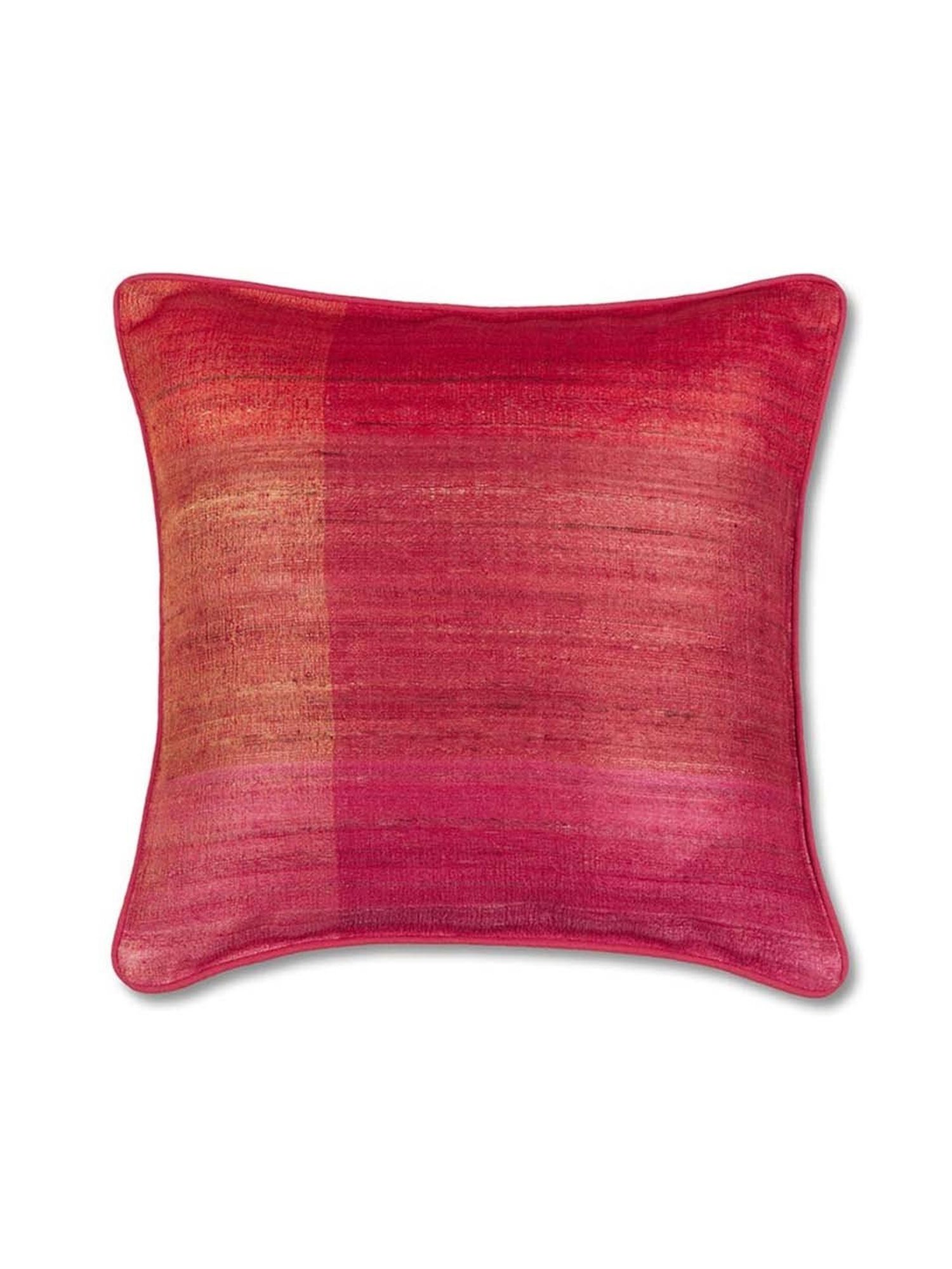 Fabindia Deeva -Tasar Red Silk Cushion Cover