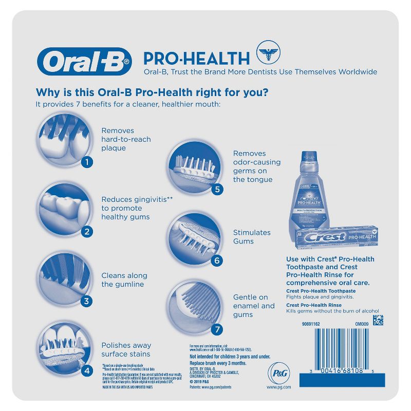 Oral-B Pro-Health CrossAction Toothbrushes Soft - 6ct