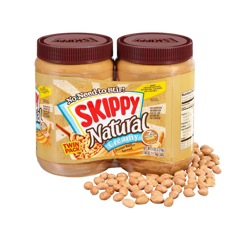Skippy Twin Pack Natural Creamy Peanut Butter - 40oz