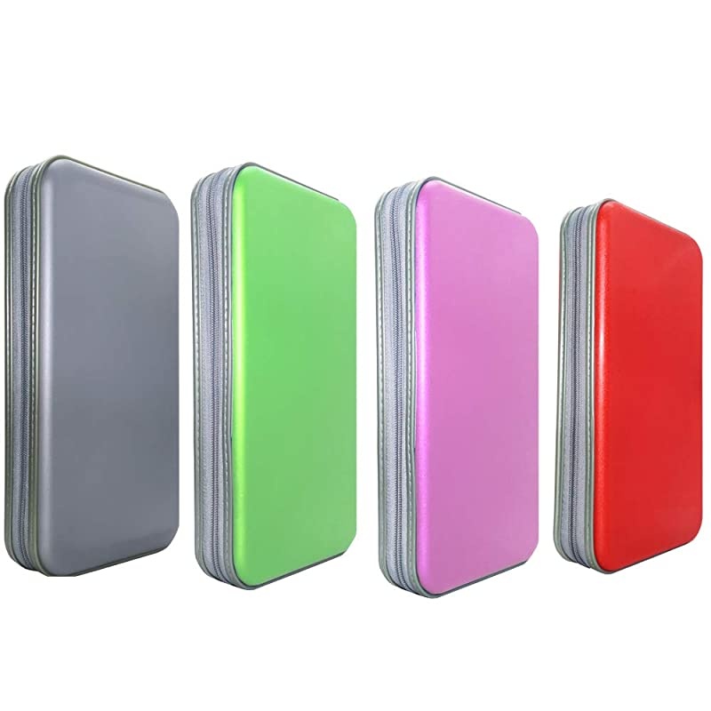 CD Case 80 Capacity DVD Storage DVD Case Holder VCD Wallet Organizer Protective Hard Plastic Portable Case Cover Green