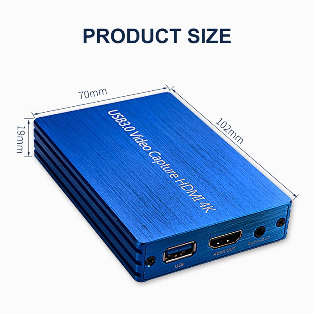 4K HDMI Capture Card Video Capture Device HDMI to USB 3.0 Game Broadcast Microphone HD 1080p Live Streaming Video Record Capture