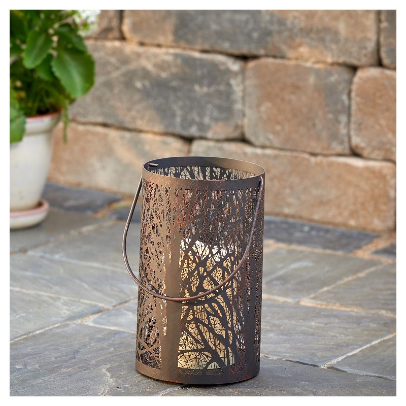 Smart Living Arboretum 8" H LED Candle Outdoor Lantern- Antique Black