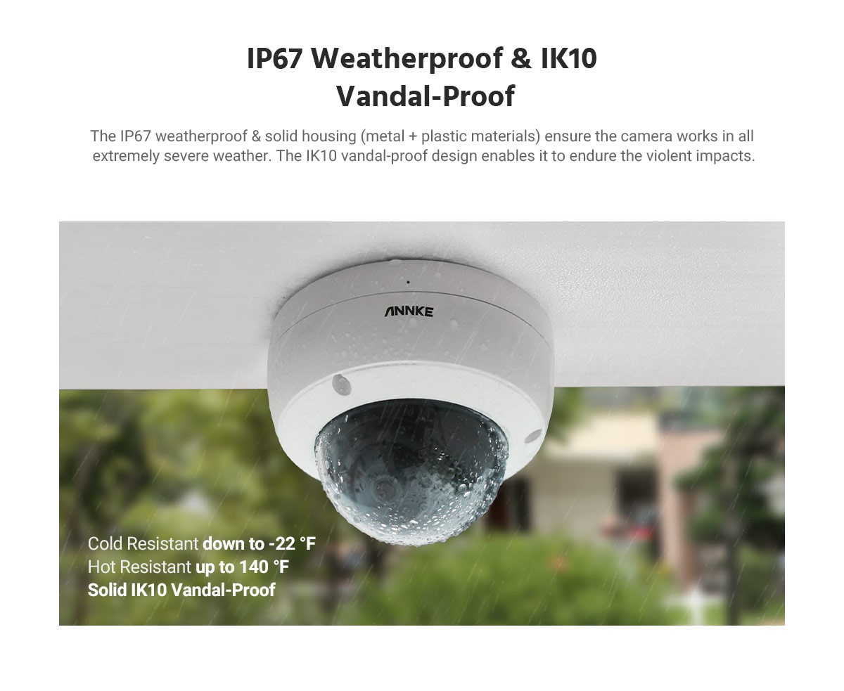 ANNKE H800 8MP 4K Ultra HD PoE ONVIF 16CH NVR Dome Security Camera System with H.265+ Coding 4K Wired HD Outdoor Indoor IP67 Weatherproof Cameras IK10 Vandal-Proof Audio Recording-2TB HDD