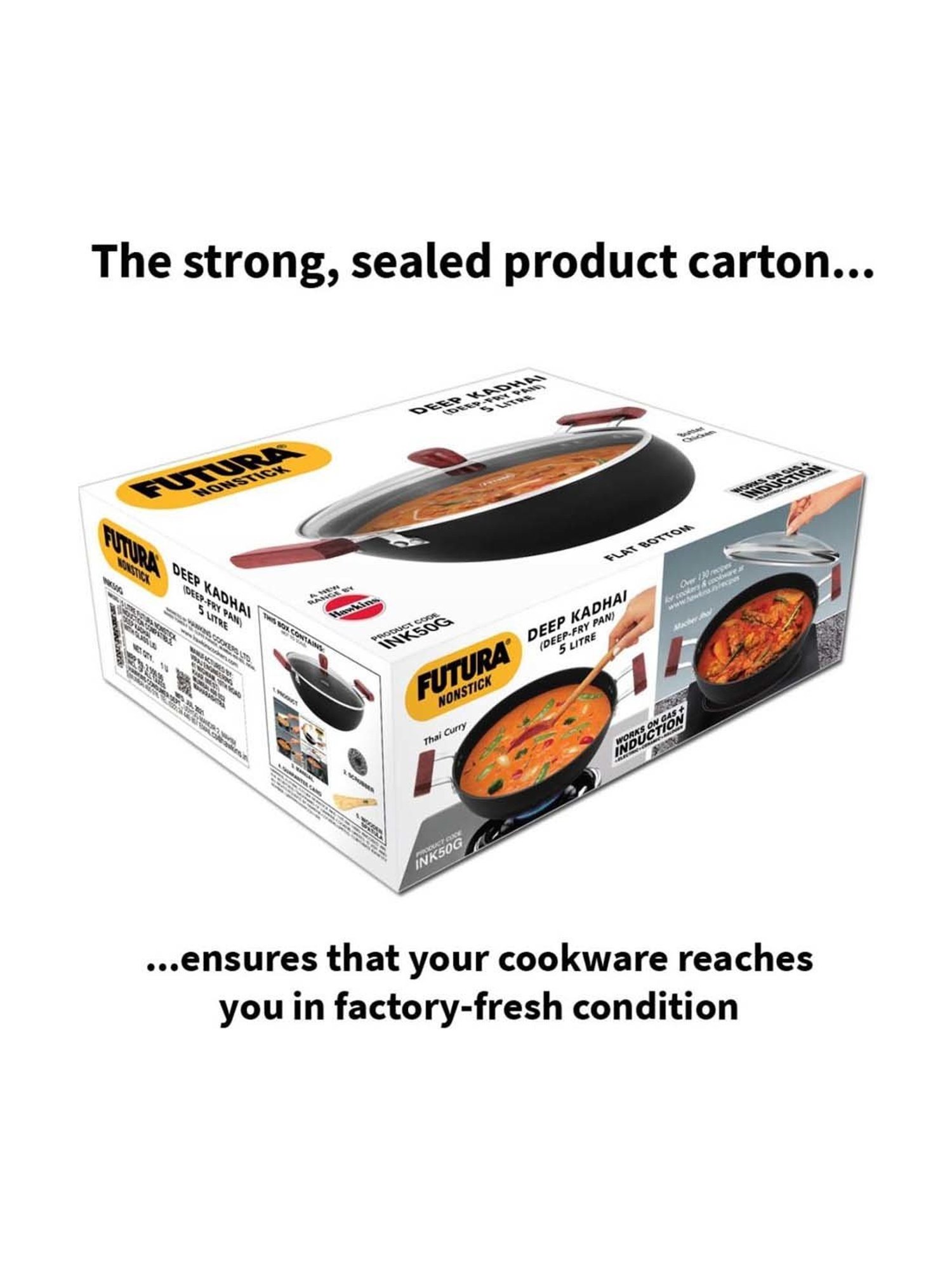 ALLO Silver Stainless Steel Induction Friendly Triply Kadhai (3 L)