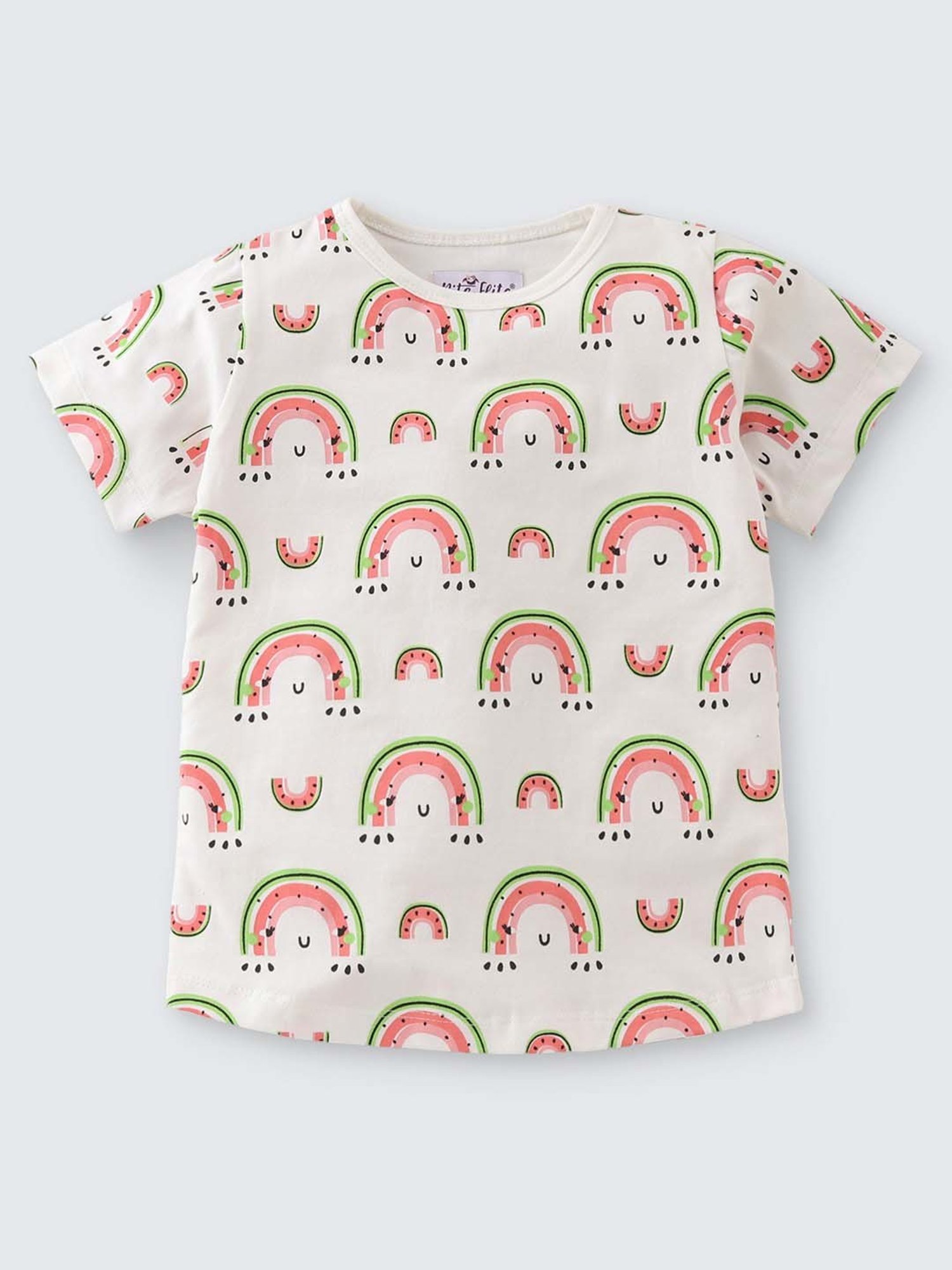 Berrytree Organic Girls Blue Cotton Clouds Print Night Suits