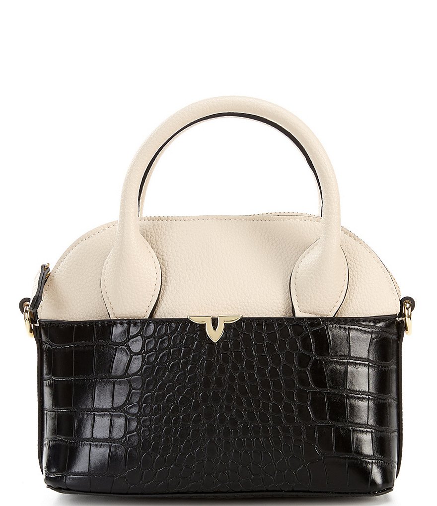 Kate Landry Viola Small Crocodile-Embossed Satchel Bag