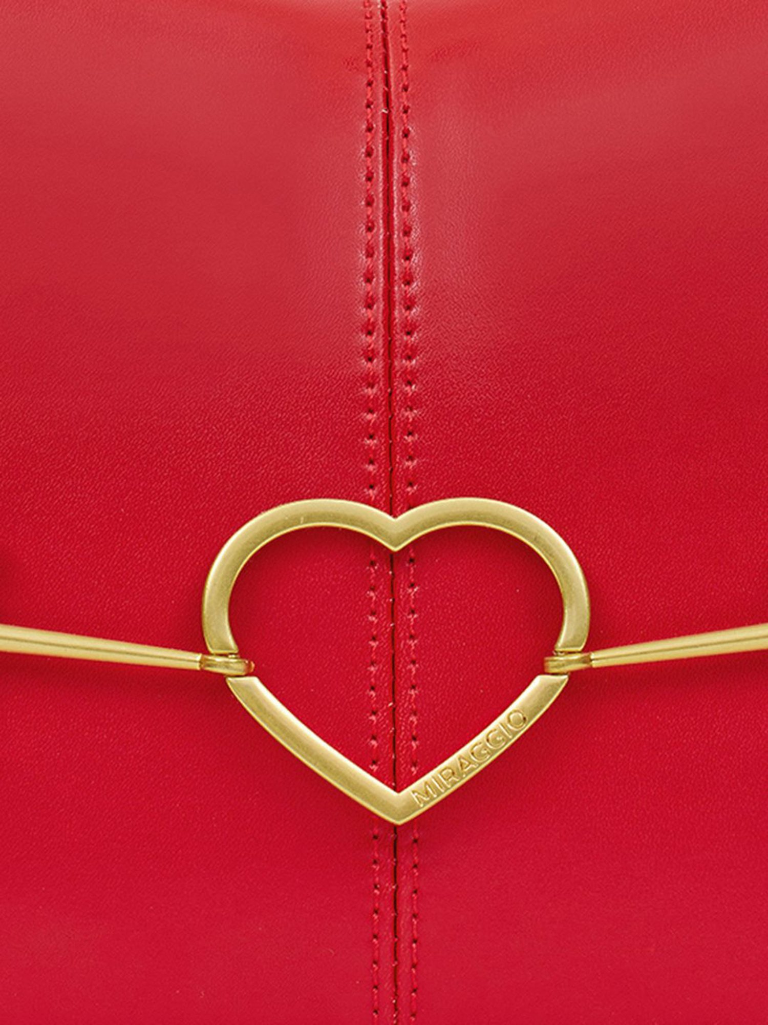 Miraggio Date Red Faux Leather Solid Shoulder Handbag