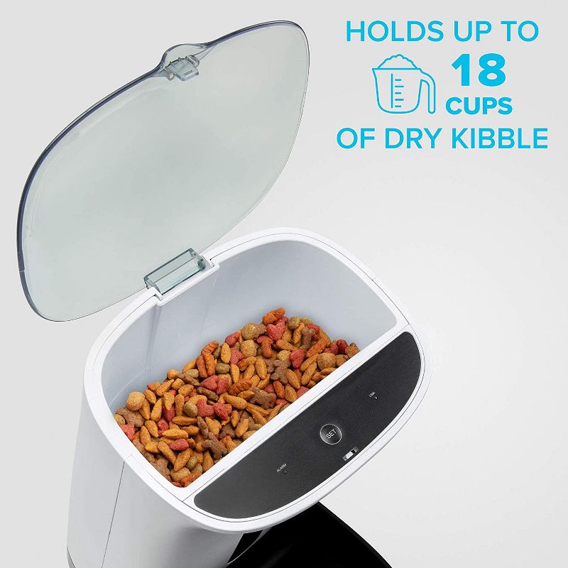 Arf Pets Smart Automatic Pet Feeder with Wi-Fi | Programmable Food Dispenser for Dogs & Cats with Easy App-Controlled Feed Timer, 18-Cup Capacity, Dishwasher-Safe Bowl & Bucket | for iPhone & Android