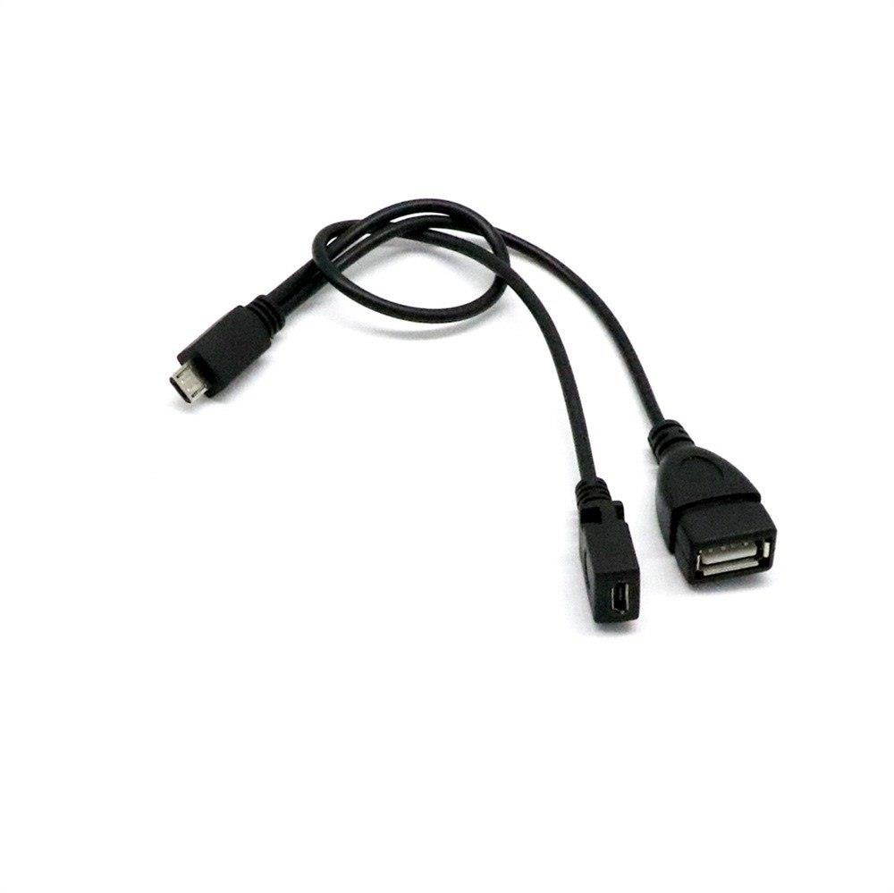3 in1 Male to Female Micro USB to USB 2.0 Power Charging Host OTG Cable Adapter USB-draai micro draad J.8