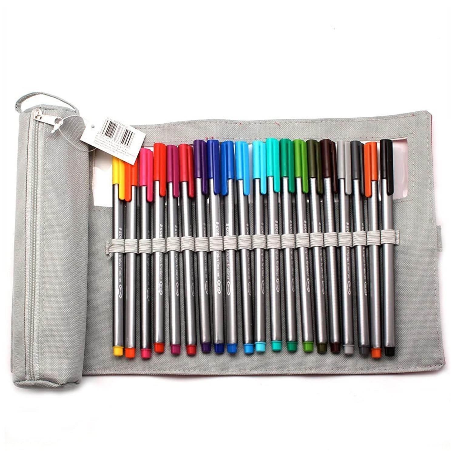 Staedtler Triplus Fineliners 20 Assorted Colours with Pencil Case 334 Pc20