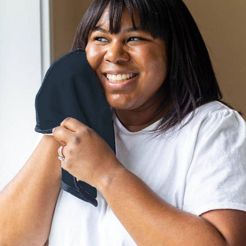 6pc Rayon from Bamboo Day and Night Facial Washcloth Set Black - BedVoyage