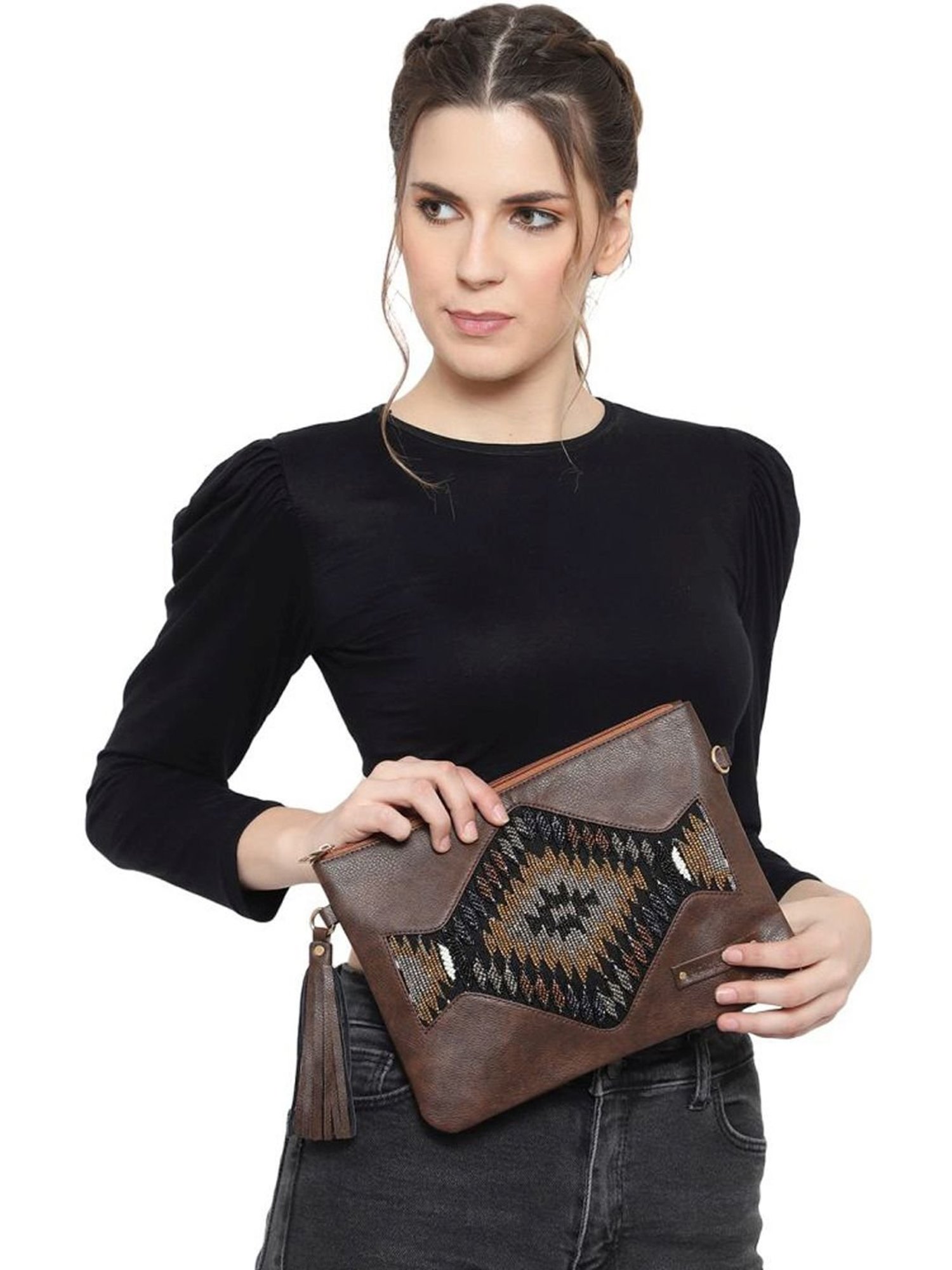 Spice Art Brown Clutch