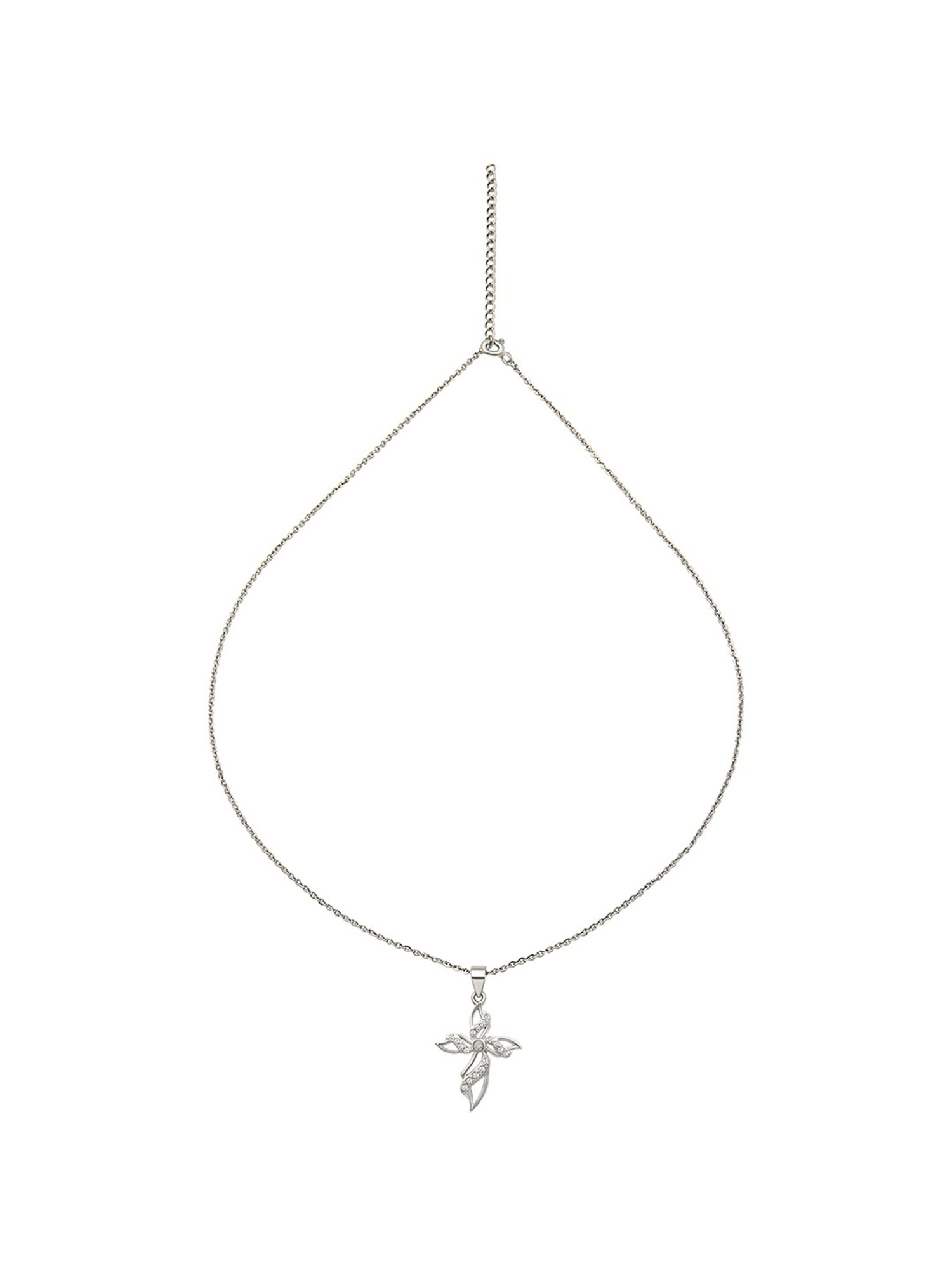 Silberry 92.5 Sterling Silver Divine Cross Pendant with Chain