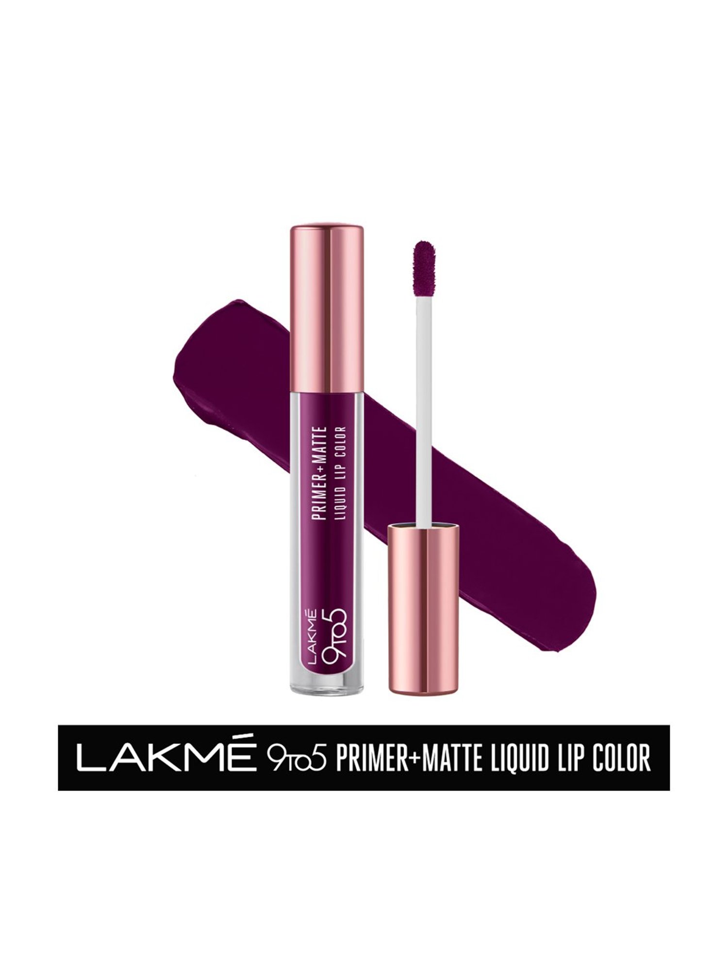 Lakme 9 to 5 Primer Plus Matte Liquid Lip Color MM4 Dynamic Purple - 4.2 ml