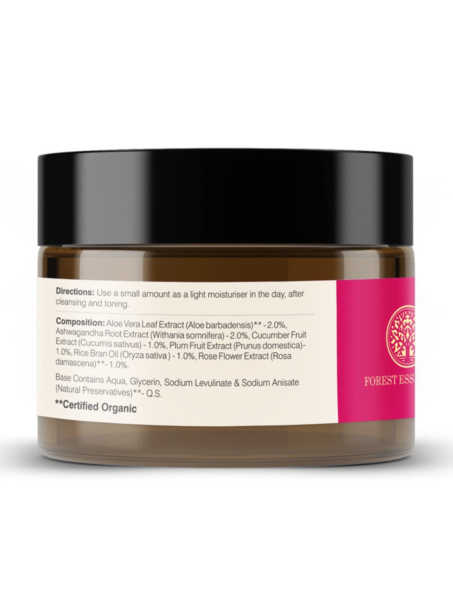 Forest Essentials Light Hydrating Ayurvedic Moisturiser Facial Gel with Pure Rosewater - 50 gm