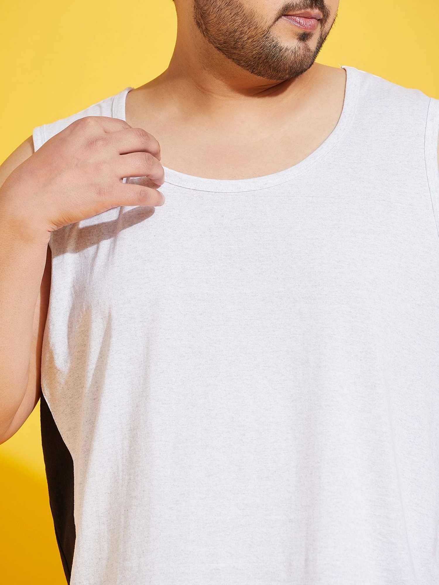 Bigbanana Plus Size Grey Cotton Regular Fit Vest