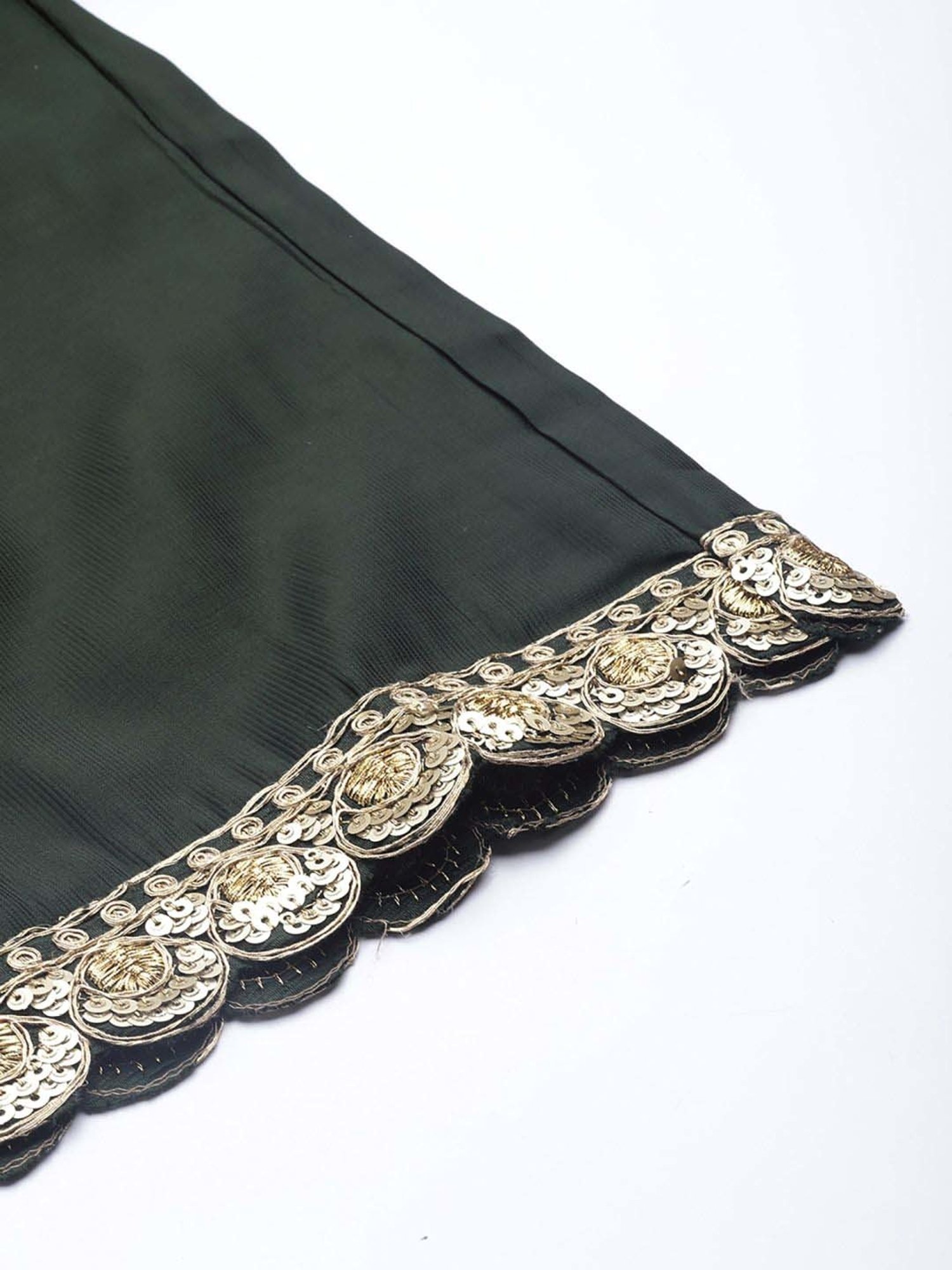 Indo Era Green Pure Cotton Kurta Palazzo Set With Dupatta