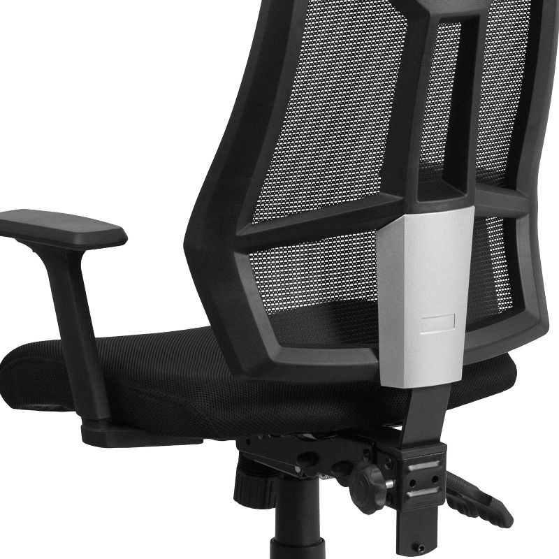 Mesh Sled Base Side Reception Chair with Flip Up Arms Black - Riverstone Furniture