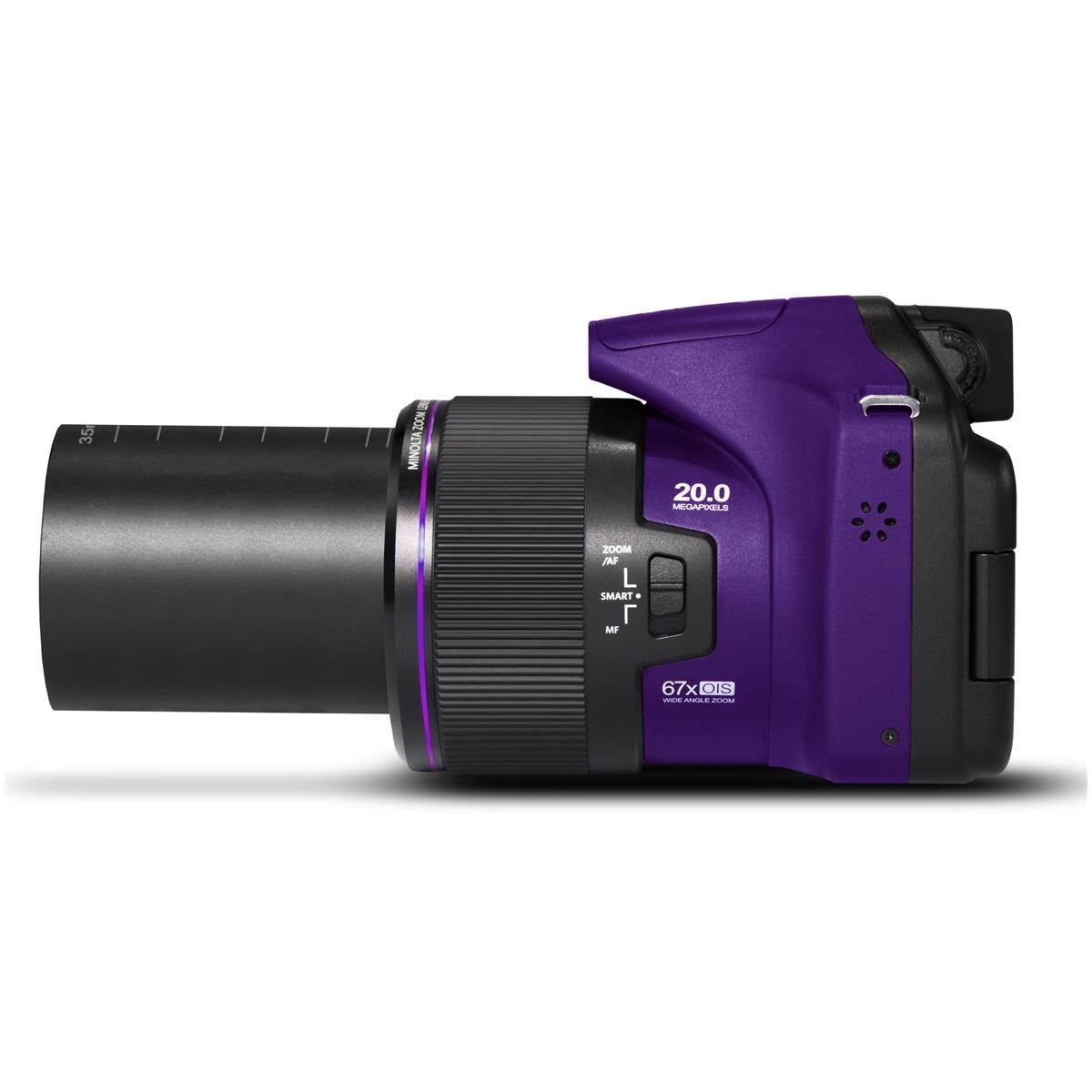 Minolta MN67Z 20MP Full HD Wi-Fi Bridge Camera with 67x Optical Zoom, Purple