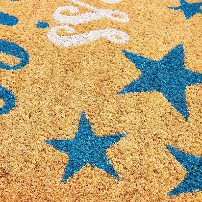 Evergreen Flag Cambridge Welcome Burlap Sassafras Switch Mat - 22" Long x 10" High