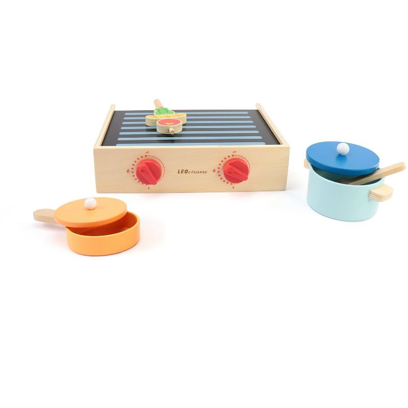 Melissa & Doug Stir and Serve Cooking Utensils (7pc) - Stainless Steel and Wood